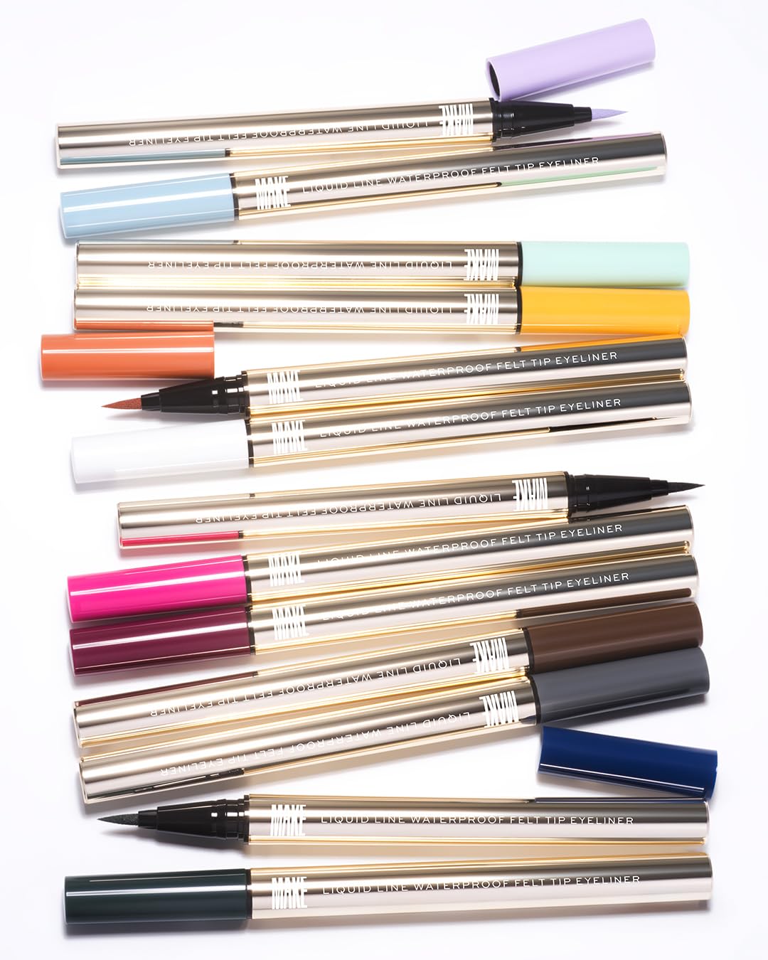 MAKE Beauty Liquid Line Waterproof Liquid Eyeliner Pen. Smudge-Proof Felt Tip for Precise Application of Lines, Wings, and Graphics. Long Lasting Eye Liner - Shade, Meteorite