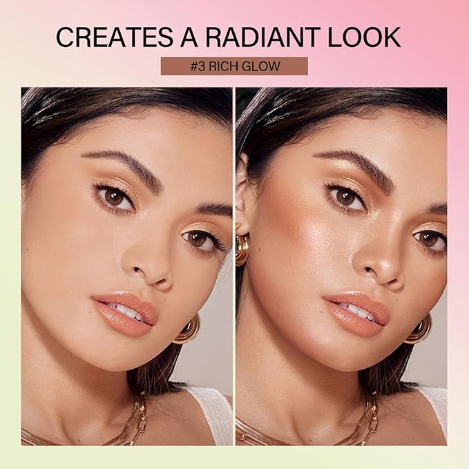 Cream Contour Stick, Face Cream Bronzer Makeup Stick Shimmer Highlighters Body Stick Blendable Long Lasting Highlighter Stick Silky Smooth Formula (4#, Beach Glow)