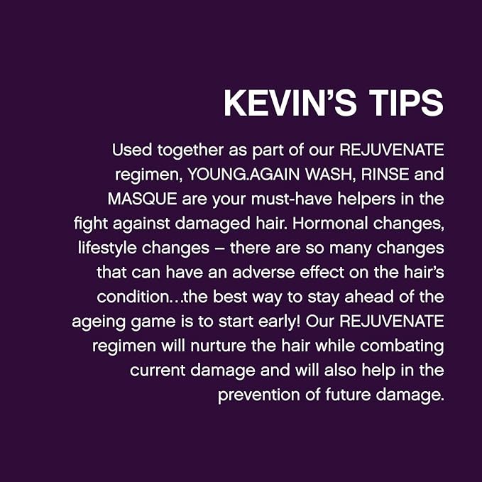 KEVIN.MURPHY YOUNG.AGAIN.RINSE - Moisturising Anti-Ageing Conditioner - For Ageing, Dry, Damaged & Brittle Hair - Hair Repair - With Amino Acids - Sulphate & Paraben Free - 250 mL / 8.4 fl oz