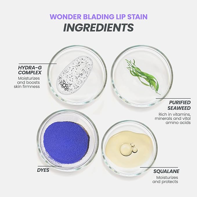 Wonderskin Wonder Blading Lip Stain Peel Off and Reveal Kit - Long Lasting, Waterproof Pink Lip Tint, Transfer Proof Natural Lip Stain Kit (Glamorous)