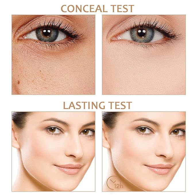 Sulily 2 Pcs BB Cream Full Coverage Foundation,Hydrating Natural Flawless Concealer, Clean Nude Makeup Base,Color Correcting Oil-Free BB Cream(ivory)