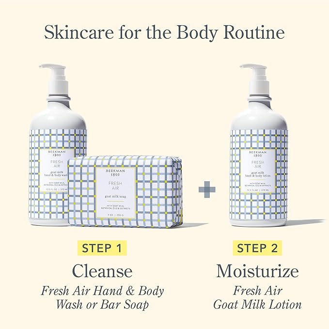 Beekman 1802 Goat Milk Body Lotion, Fresh Air - Scented - 12.5 oz - Hydrating & Moisturizing with Shea Butter - for Sensitive Skin - Cruelty Free - Packaging May Vary - Pump Included, Ready for Use