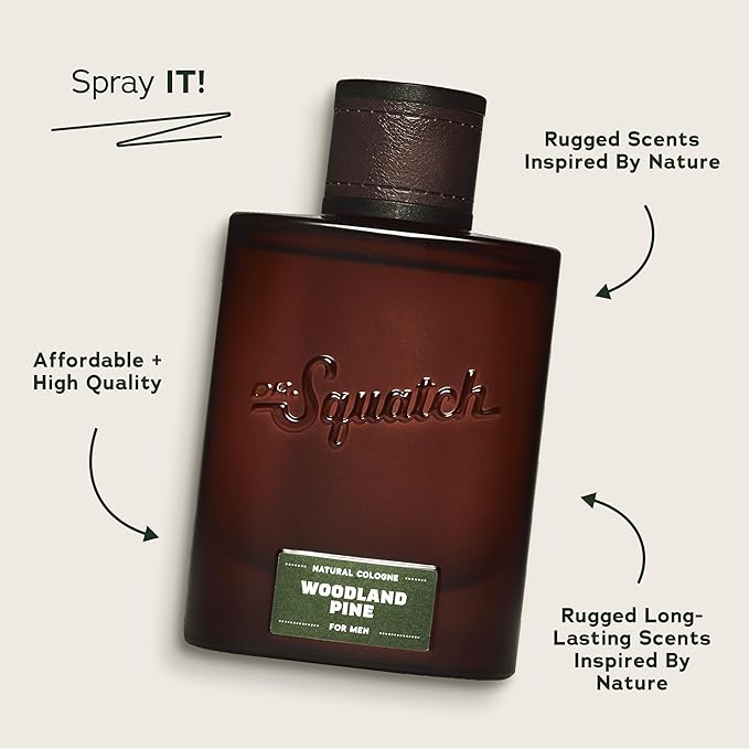 Dr. Squatch Natural Cologne for Men - Scent-Lock Technology and Sustainably-Sourced Ingredients - Woodland Pine Cologne (1.7 fl oz)