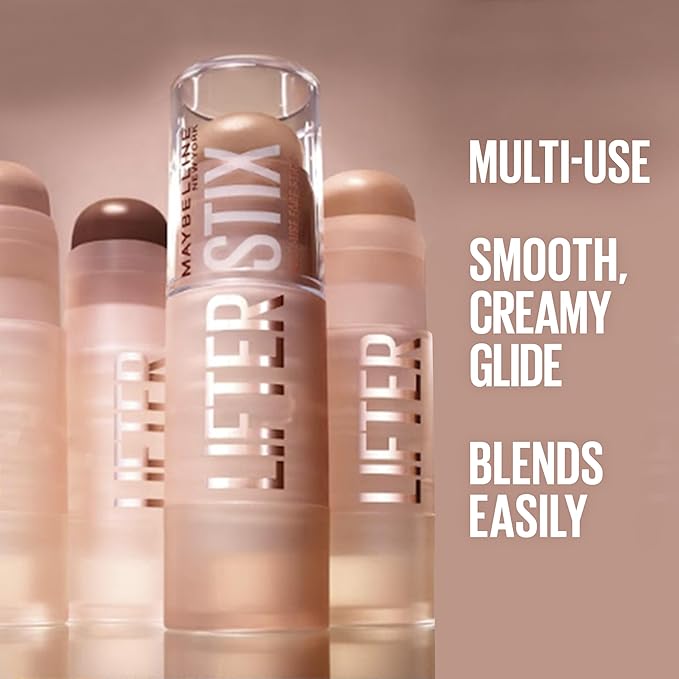 Maybelline Lifter Stix Multi-Use Face Stick - Contour, Bronzer, Concealer and Foundation Stick, All-In-One Creamy Face Makeup with Cranberry Seed Oil, 45, 1 Count