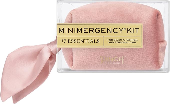 Pinch Provisions Velvet Minimergency Kit, for Her, Includes 17 Must-Have Emergency Essential Items, Compact, Multi-Functional Pouch, Gift for Parties and Birthdays
