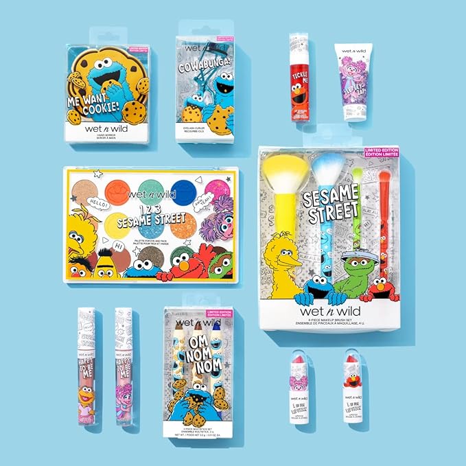 wet n wild Sesame Street Limited Edition PR Box - Makeup Set with Versatile Brushes, Vibrant Buildable & Blendable Palettes & Lip Glosses for Unique Looks, Cruelty-Free & Vegan