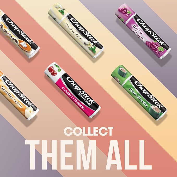 ChapStick Cherry Lip Balm 4-Pack + 1 Original ChapStick, Lip Moisturizer, 0.15 Oz Ea (5 Piece Set)