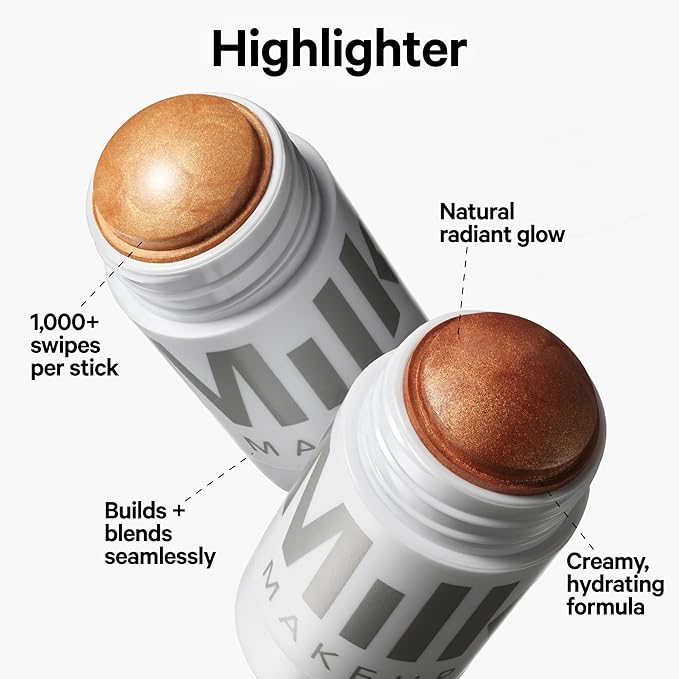 Milk Makeup Highlighter, Spark (Golden Copper) - 0.21 oz - Dewy Cream Highlighter Stick - Blendable & Buildable - 1,000 Swipes in Every Stick - All Skin Types - Vegan, Talc Free & Cruelty Free