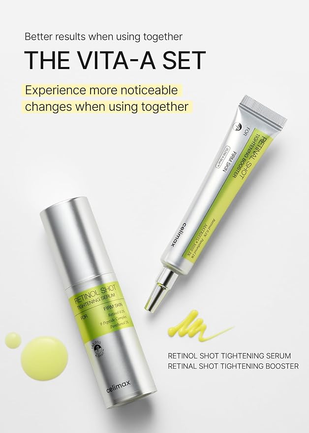 celimax The Vita A Retinal Shot Tightening Booster | with Retinal 0.1%, Matryxyl 3%, Pore Minimizer, Wrinkles & Fine Lines, Firmer Skin, 15ml