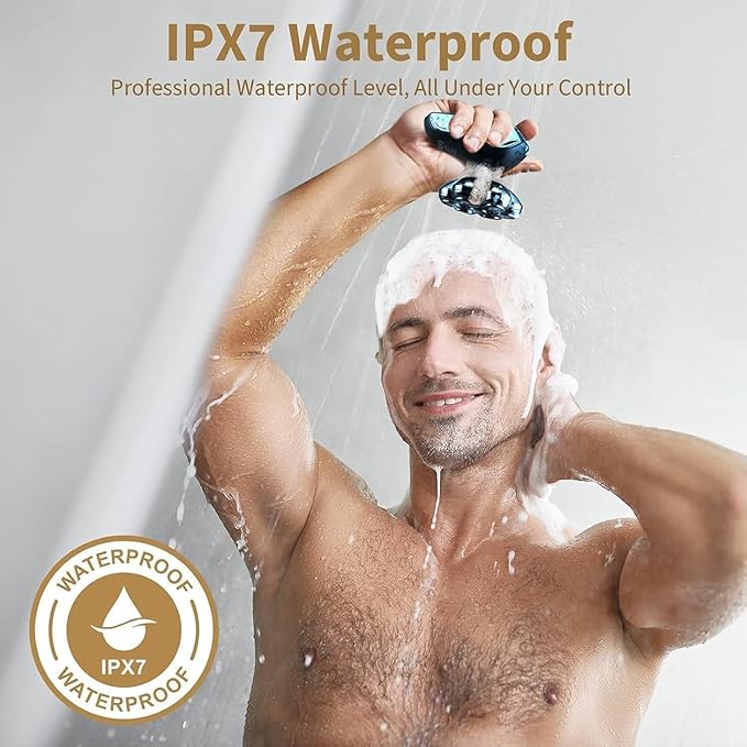 Head Shavers for Bald Men: 5-in-1 Electric Razor - IPX7 Waterproof Shaving Grooming Kit for Balder - Turbo Speed & Precision Blades (Dark Blue)