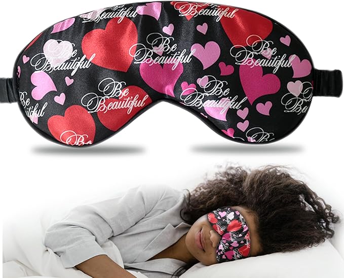 Luxury Sleep Mask – Soft, Adjustable Lightweight & Ultra Comfort-Perfect for Light Blocking Wake up Radiant-Black