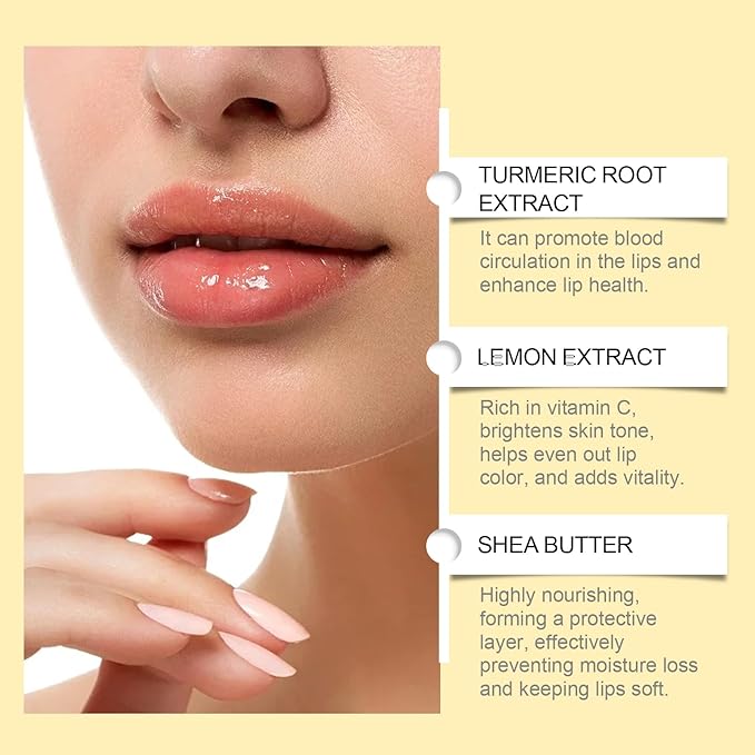 Lemon Lip Balm | All Natural Turmeric Lip Balms & Moisturizers | Hydrates Care Lip Balm, Brighten & Nourish Dark Lips Effortlessly