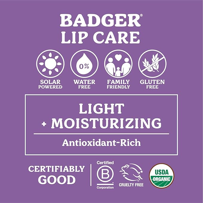 Badger - Classic Lip Balm Gold Box with Aloe, Extra Virgin Olive Oil, Beeswax & Essential Oils, Lip Balm Variety Pack, Certified Organic, 0.15 oz (4 Pack)