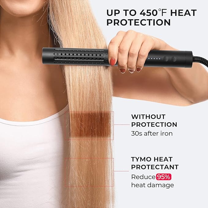 TYMO Heat Protectant Spray for Hair with Argan Oil for Styling Tools, Heat Protection Spray to Smooth & Hydrate, Natural Clean Formulation, Multi-benefit Treatment, Lightweight for All Hair Types