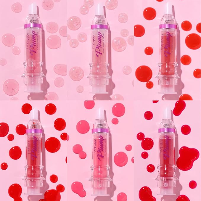6pcs Lip Plumping Booster Gloss Set, High Shine Glossy & Pearl Effect, 6 Colors Hydrating Liquid Lipstick Set, Infused with Hot Chili Extract for Plumper Looking Lips