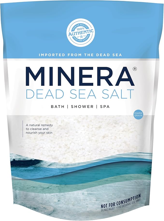 Minera Coarse Grain Dead Sea Salt for Bath & Soaking – 19 lbs, Fast-Dissolving, 100% Pure & Natural, Unscented, Skin-Nourishing Bulk Sea Salt