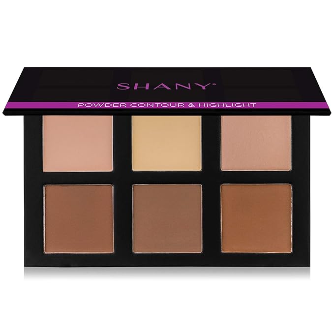 SHANY Powder Contour & Highlight Makeup Palette with Mirror - 6 Color Contour Palette - CONTOUR