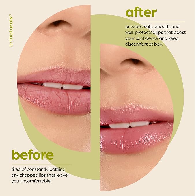 ArtNaturals Organic Beeswax Lip Balm Gift Set - Assorted Flavors with Aloe, Coconut & Jojoba Oils