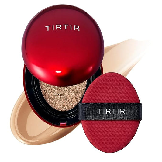 TIRTIR Mask Fit Red Cushion Foundation | Full coverage, Weightless, Skin fit, Satin Glow Finish, Korean Makeup, beauty, Tattoo cover up, Buildable (#33N Macchiato / 0.63 Fl Oz)