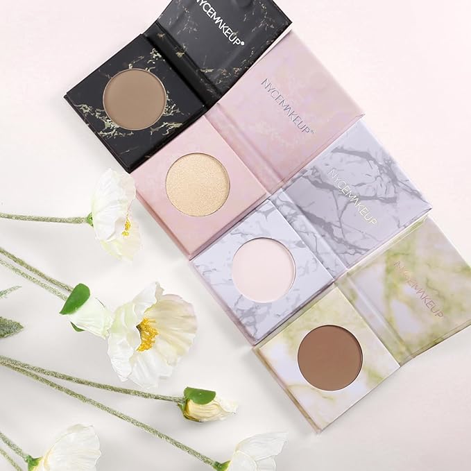 White Face Highlighter Makeup Palette, Matte Highlighters Makeup Powder, Illuminator Highlighter Powder for Cheeks, Collarbone the Nose, Long-lasting Natural Shiny 04#White