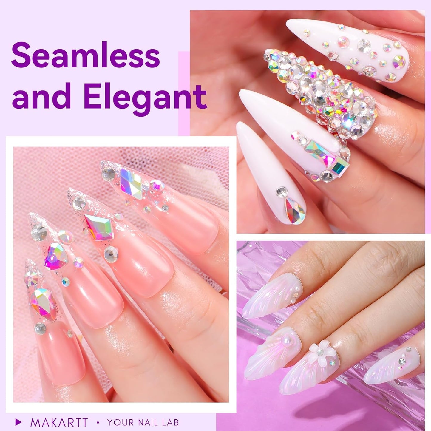 Makartt Rhinestone Glue for Nails 12PCS 30ML, Super Strong Gel Adhesive for Nail Salon, 3D Nail Art, Gem Jewelry & Nail Charm Decoration