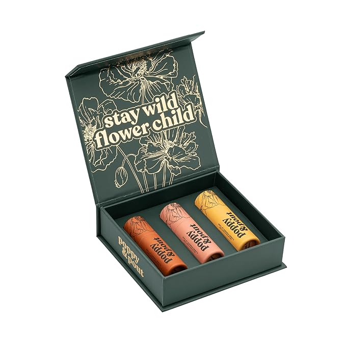 Jumbo Lip Balm Gift Set (3-Pack, Citrus Flavors) | Poppy & Pout All Natural Lip Balms & Moisturizers | Hydrates with Beeswax, Vitamin E, Organic Coconut Oil | Cruelty-Free | Recyclable Cardboard Tube