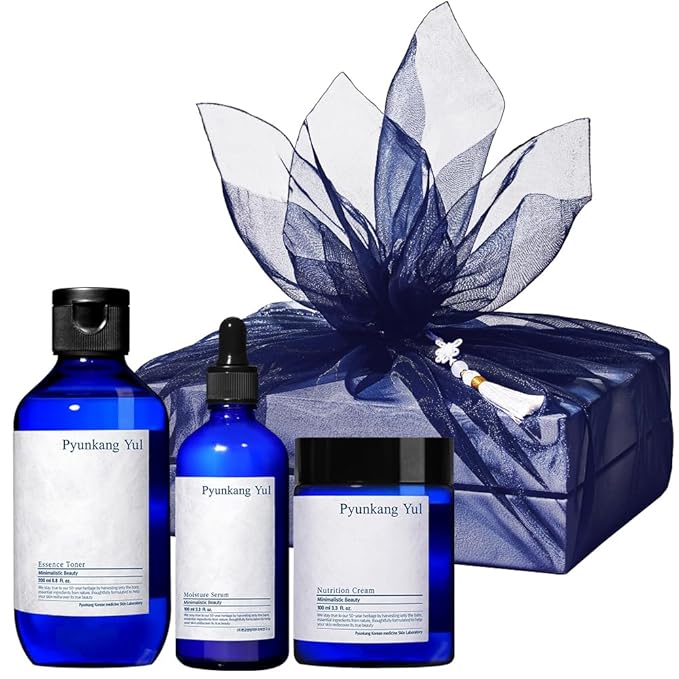 Pyunkang Yul PKY Basic Line Skincare Gift Set, Holiday Essentials for Moisturizing & Nourishing, Toner, Serum & Face Cream, Ideal for Gifting (3-Item Set)
