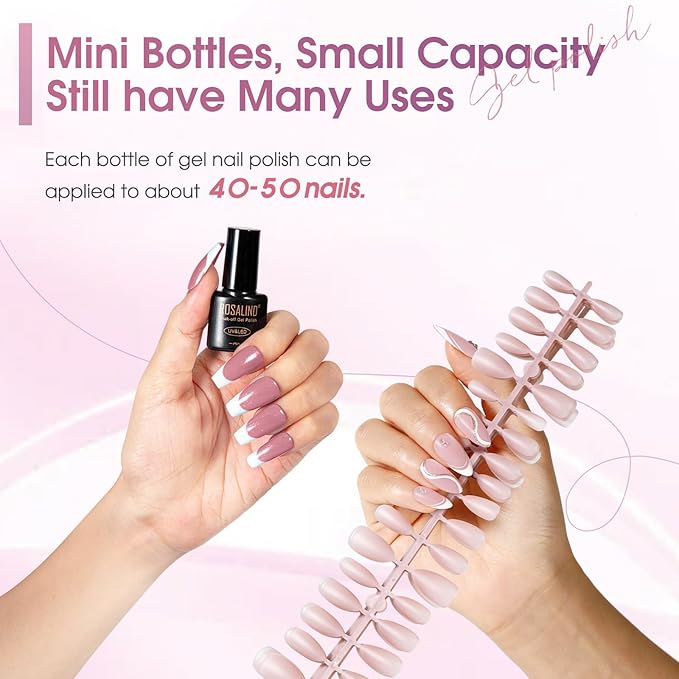ROSALIND Pink Purple Gel Nail Polish Set, 8 Colors Pink Glitter Gray Gel Polish, Gentle Pink Elegant Purple Classic Gel Polish Collection Nail Art Gift DIY at Home