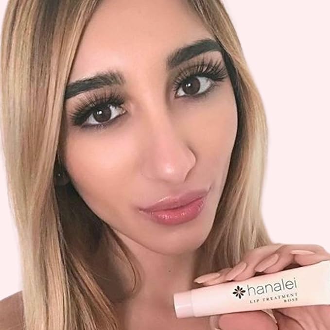 Hanalei Lip Treatment for Dry, Chapped Lips – Intensive Overnight Moisturizer with Kukui Oil, Shea Butter & Grapeseed Oil – Hydrating Balm for Healing Cracks – Rose Pink Tint, 15g – Cruelty-Free