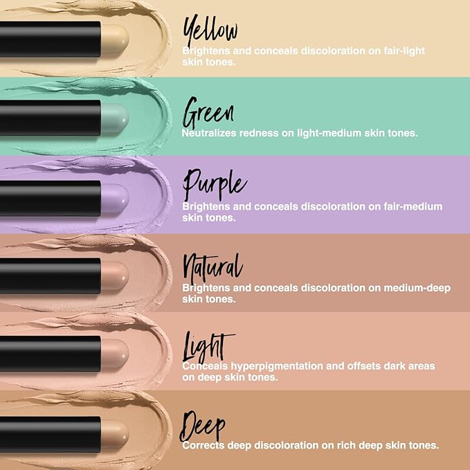 LANGMANNI Multi-Use Face Contour Stick,Highlighter & Concealer Stick, Combo Use For Correcting Color Balancing (#02+#03+#04+#06, 4 Count (Pack of 1))