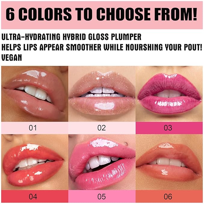 Glossy Finish Lip Glow Oil,Lip Plumping Booster Plump,Hydrating, Volumizes & High-Shine Lip Plumping Mirror Lip Glaze Lip Makeup,Lip Enhancer for Fuller, Lip Mask, Hydrating& Reduce Fine Lines (001#)