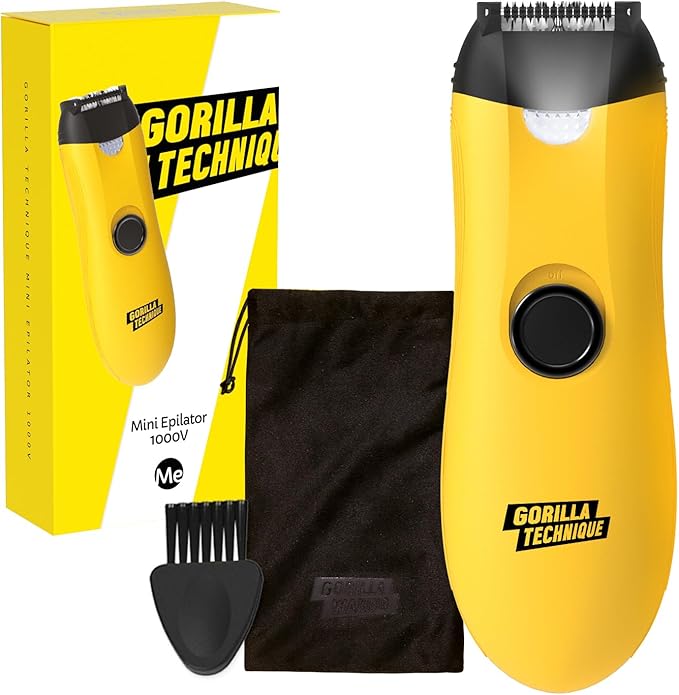 Gorilla Technique Mini Epilator 1000V, Pain Relief Roller, Facial & Body Hair Removal Device, Electric Tweezers for Women & Men, Specialized for Narrow and Sensitive Area, Korean Skin Care - 1000V