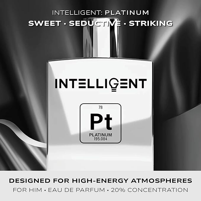 Intelligent Platinum Eau de Parfum | Cologne for Men | Sweet, Seductive, Striking | 3.4 Fl Oz (100 mL)