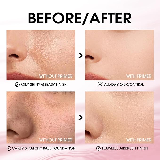 LANGMANNI Matte Grip Face Primer, Transparent Skin Perfecting Hydrating Primer,Unique Smooth Gel-Based Primer Essential For Longlasting Perfection Face Makeup (0.33 Fl Oz, 1)