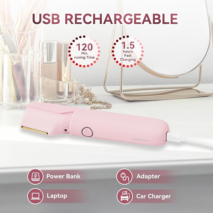 Women's Bikini Trimmer - Painless Body Shaver with Curved Single Blade, Waterproof for Sensitive Skin & Intimate Areas