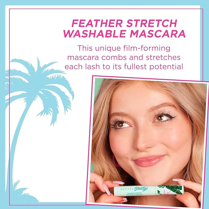 Petite ’N Pretty Dream in Color Makeup Set for Kids, Teens, Tweens - 3-in-1 Eye & Cheek Palette (Blush, Eyeshadow, Highlighter) with Brush, Lip Gloss Balm, Feather Stretch Mascara & Satin Scrunchie