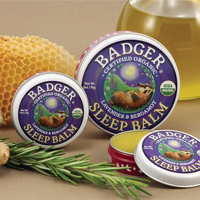 Badger - Sleep Balm, Lavender & Bergamot, Natural Sleep Balm, Scented Relaxing Balm for Children and Adults, Calming Night Balm, Organic Sleep Balm, 0.75 oz