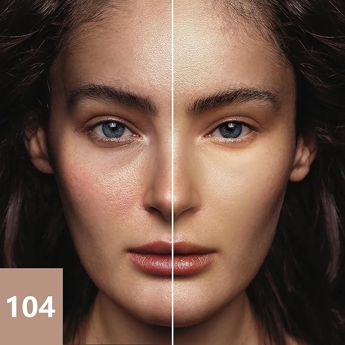 Liquid Foundation Makeup Natural True Skin Tone Full Coverage Concealer Flawless Complexion Blendable Longwear, 104, 1 fl. oz.