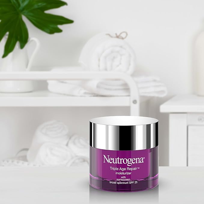 Neutrogena Triple Age Repair Night Cream, 1.7oz Jar, Anti-Aging Face Cream, Face Moisturizer For Women & Men, Hydrating Night Face Moisturizer for Even Skin Tone & Firming, Vitamin C