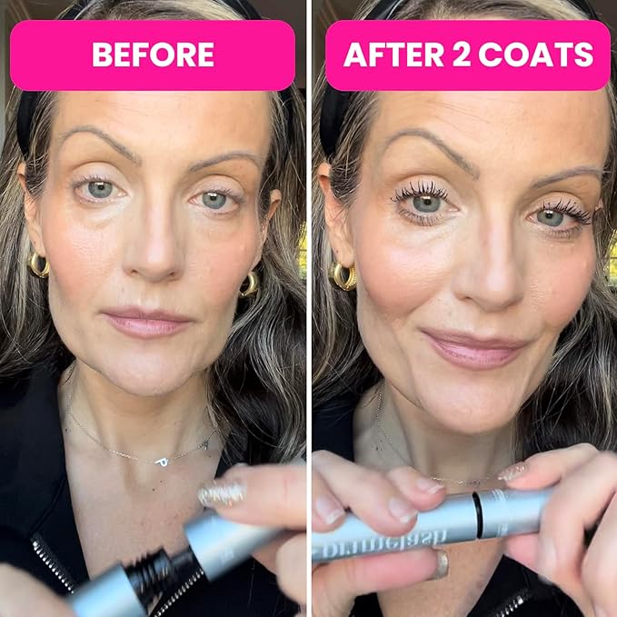 PrimeLash Mascara for Older Women – Volumizing, Incredible Length in 2 Coats – Long-Stay, Zero Clumps, Hypoallergenic (Blue)