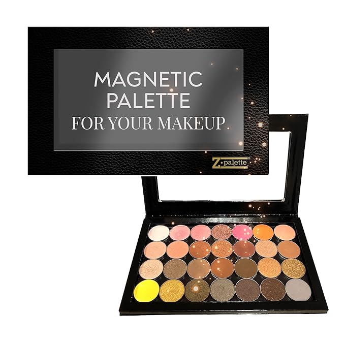 Large Magnetic Makeup Palette, Empty Magnetic Palette, Universal Magnet makeup palette for Eyeshadows, Powders, Customizable Beauty Organizer with Clear Window