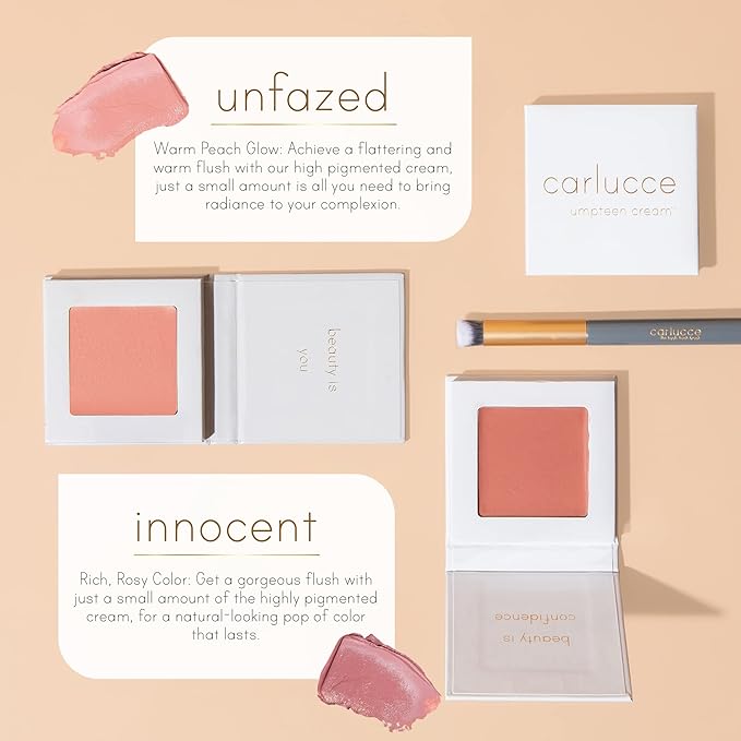 Carlucce Umpteen 3-in-1 Vegan Multi-Use Cream Color Palette - Unfazed - Makeup & Skincare in One, High Pigment Formula for Lips, Cheeks & Eye Base