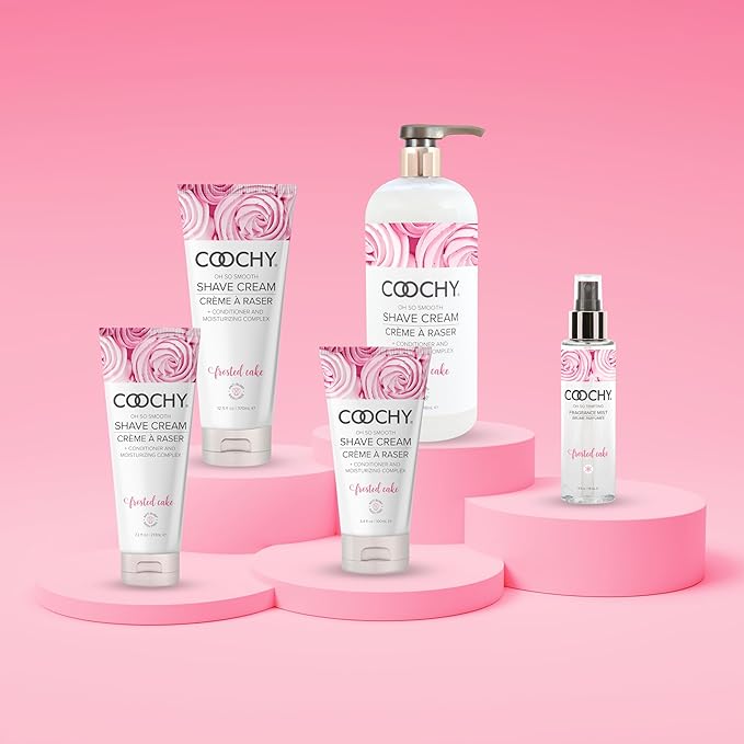Coochy Shave Cream - Moisturizing Shave Lotion - Gentle Intimate Shaving Cream - For Bikini Area, Underarms, Legs & More - Rash-Free, Hydrating Formula - Frosted Cake, 3.4 oz