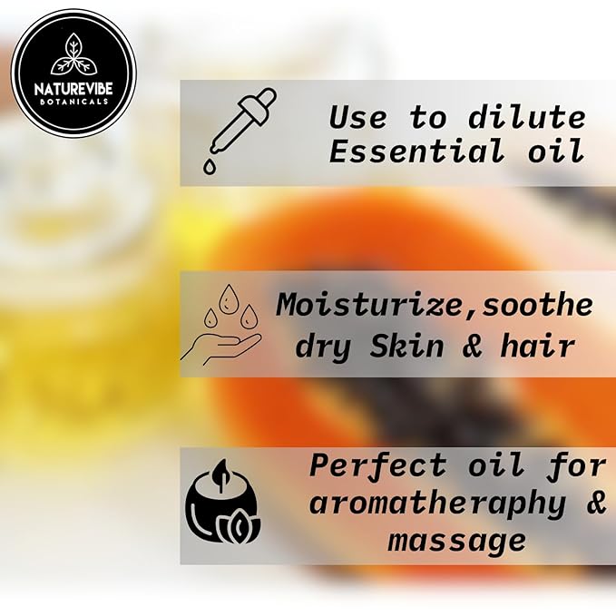 Naturevibe Botanicals Papaya Oil 32 Ounces | 100% Pure and Natural | Great for Skin Care and Hair Care