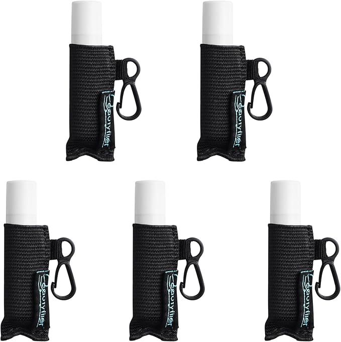 Beautyflier Cute Elastic Lip Balm Holder Keychain, Lipstick Sleeve Chapstick Sleeve Holder for Burts Bees Chapstick