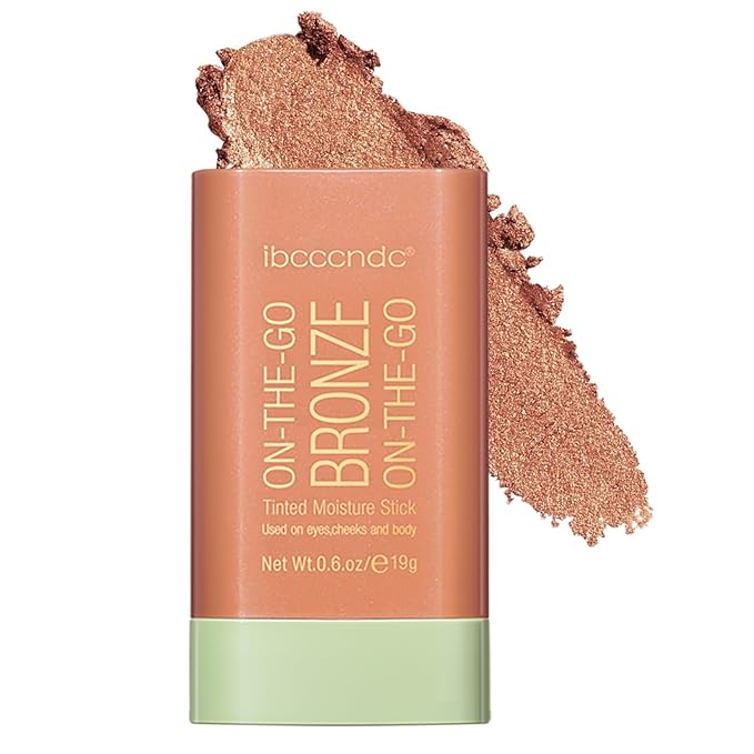 Cream Bronzer Stick,Contour Stick Facial Contouring Stick,Long Lasting Highlighter Waterproof Highlight Makeup,Buildable Shimmer Sparkle Face Bronzer Face Shaping,03 Rich Glow