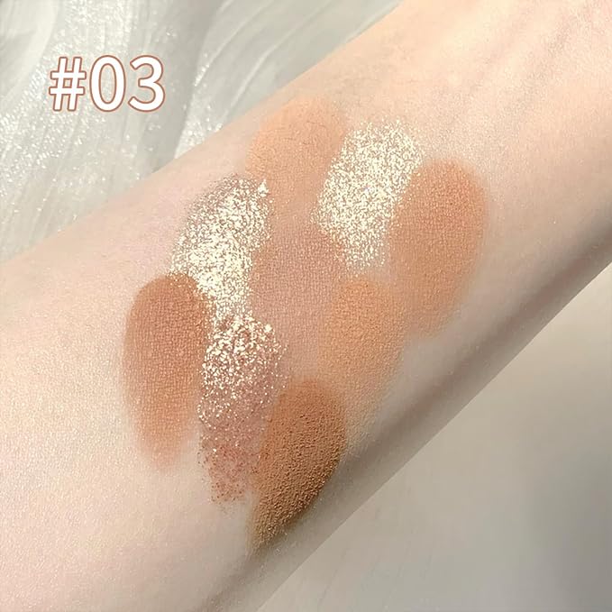 Erinde 9 Colors Eyeshadow Palette, Matte Shimmer Glitter Eye Shadow Makeup Palette, Highly Pigmented Long Lasting Waterproof, Natural Neutral Nude Eyeshadow Makeup Pallet, Milk Latte Color