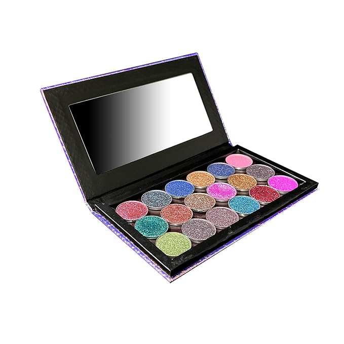 Mermaid Empty Magnetic Palette, Fish scale Empty Magnetic Palette for Highlighters Eyeshadows Lipstick Blush Powder Rectangle Large size (Fish Scales)