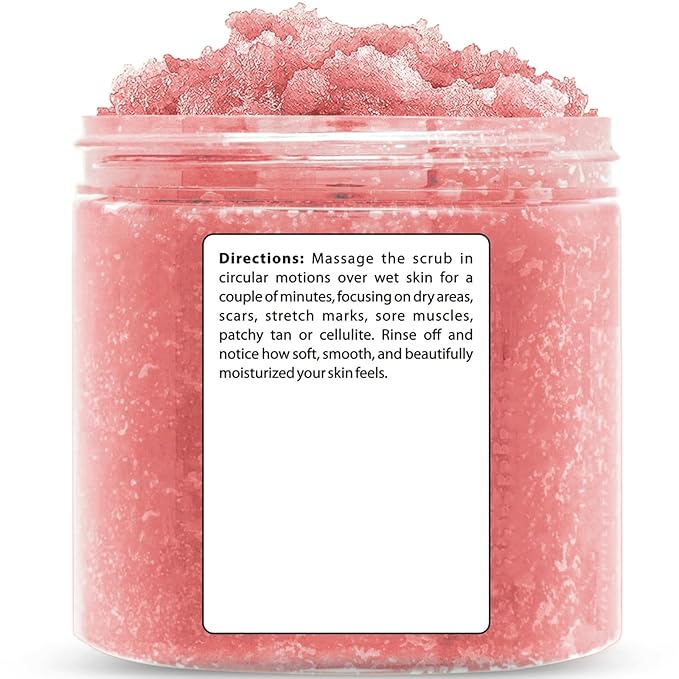 Natural Himalayan Salt Body Scrub - with Lychee Oil and Snail Mucin, Exfoliating Salt Scrub to Exfoliate & Moisturize Skin, Deep Cleansing - 11 oz
