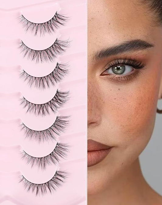 Onlyall Lashes Mink False Eyelashes Natural Wispy Lashes Soft Faux Mink Lashes Fluffy False Lashes DK77